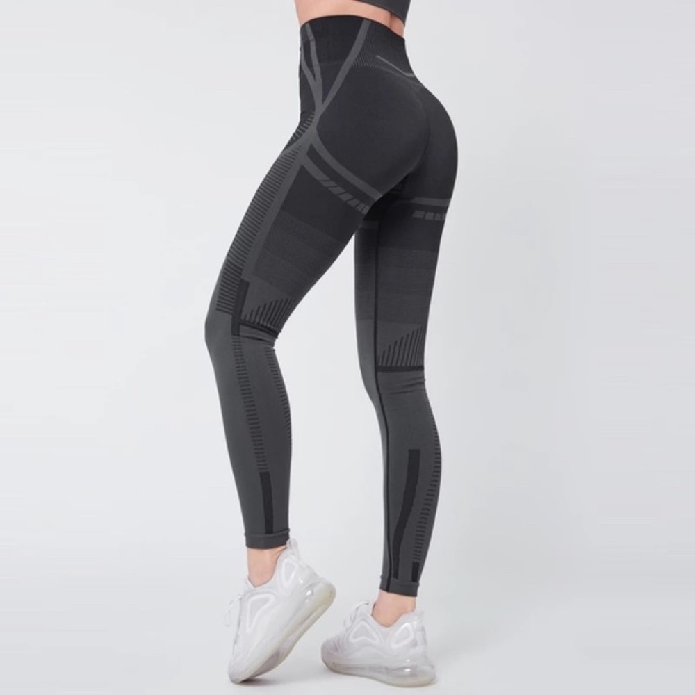 GYMSHARK Geo Seamless Leggings - Black - Medium